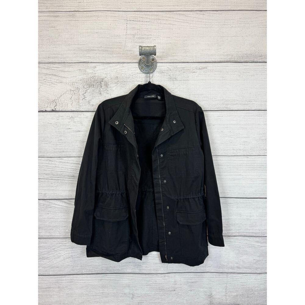 Doe And Rae Women's Black Faded Military Utility Jacket Size Small